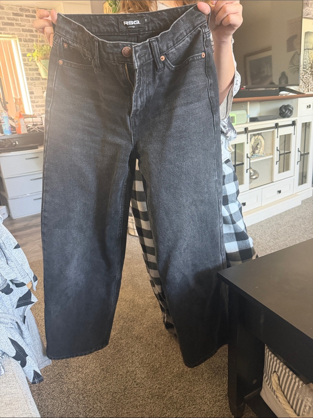 RSQ Faded Black Straight Leg Jeans